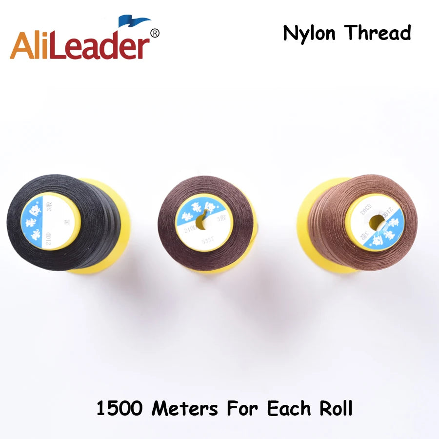 Alileader New Black Nylon Hair Weaving Thread For Hair Extensions 1500M Wig Thread For Sewing Threads For Sewing Machine Cotton