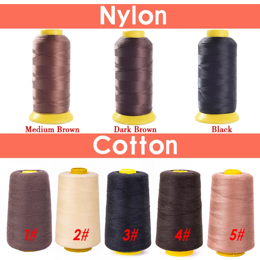 Alileader New Black Nylon Hair Weaving Thread For Hair Extensions 1500M Wig Thread For Sewing Threads For Sewing Machine Cotton
