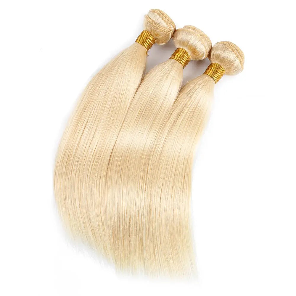 Ali Grace Hair Bone Straight Bundles Weaves 100% Remy Honey Blonde 613 human hair bundles #8 Ash Hair Extensions 95g±5g