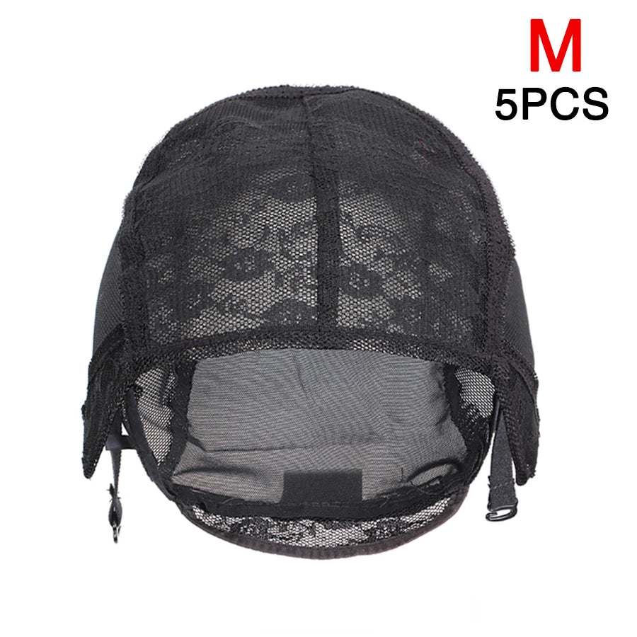 Hot Selling 5 Pcs New Fishnet Mesh Wig Cap Stretchable Lace Wig Caps For Making Wigs With Adjustable Straps Bonnet Perruque