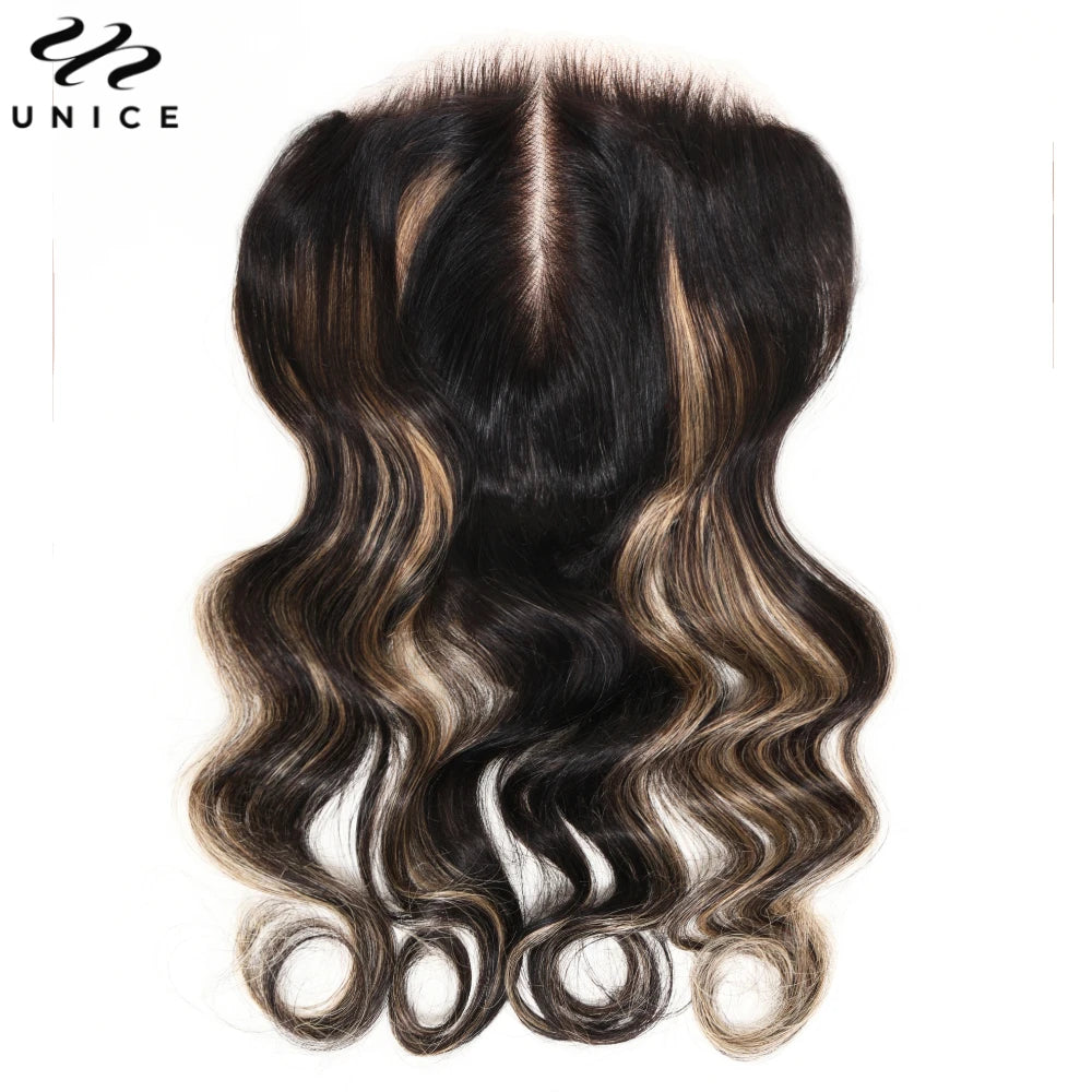 UNICE Hair Replaceable Lace Closure For Magic Lace Wigs Pre Cut Pre Bleached 7x5 Lace Closure