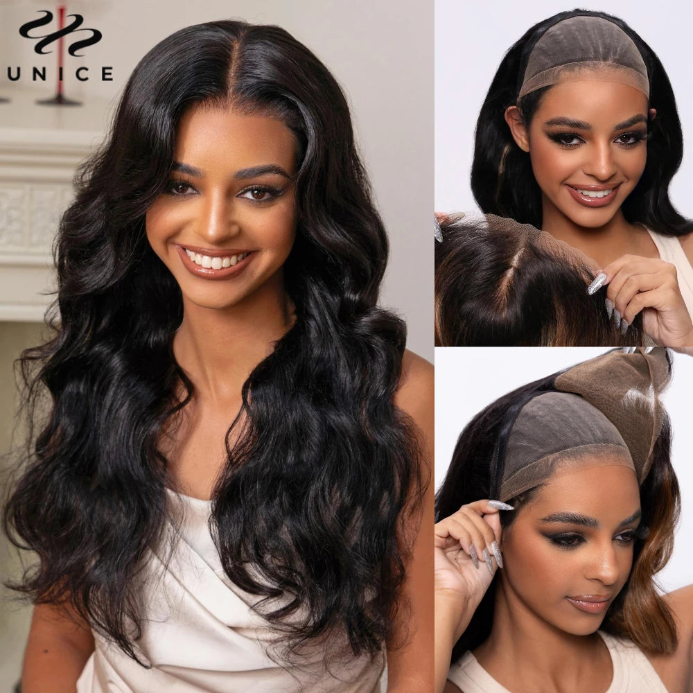 UNICE Hair Replaceable Lace Closure For Magic Lace Wigs Pre Cut Pre Bleached 7x5 Lace Closure