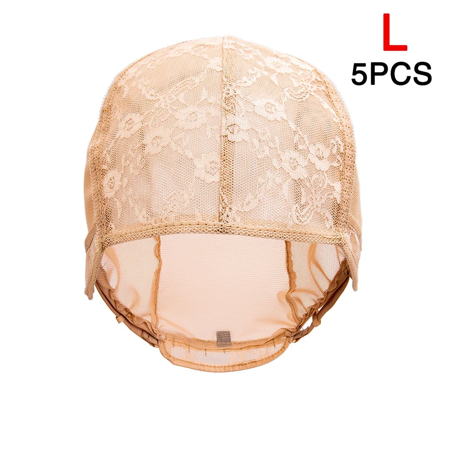 Hot Selling 5 Pcs New Fishnet Mesh Wig Cap Stretchable Lace Wig Caps For Making Wigs With Adjustable Straps Bonnet Perruque