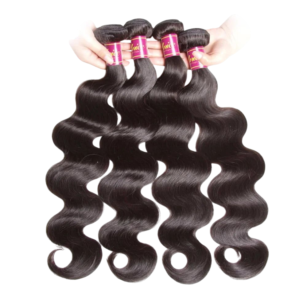 UNICE Hair Bundles Malaysian Body Wave 4 Bundles 100% Remy Hair Weaving Natural Color Human Hair Weaves 8-30inch