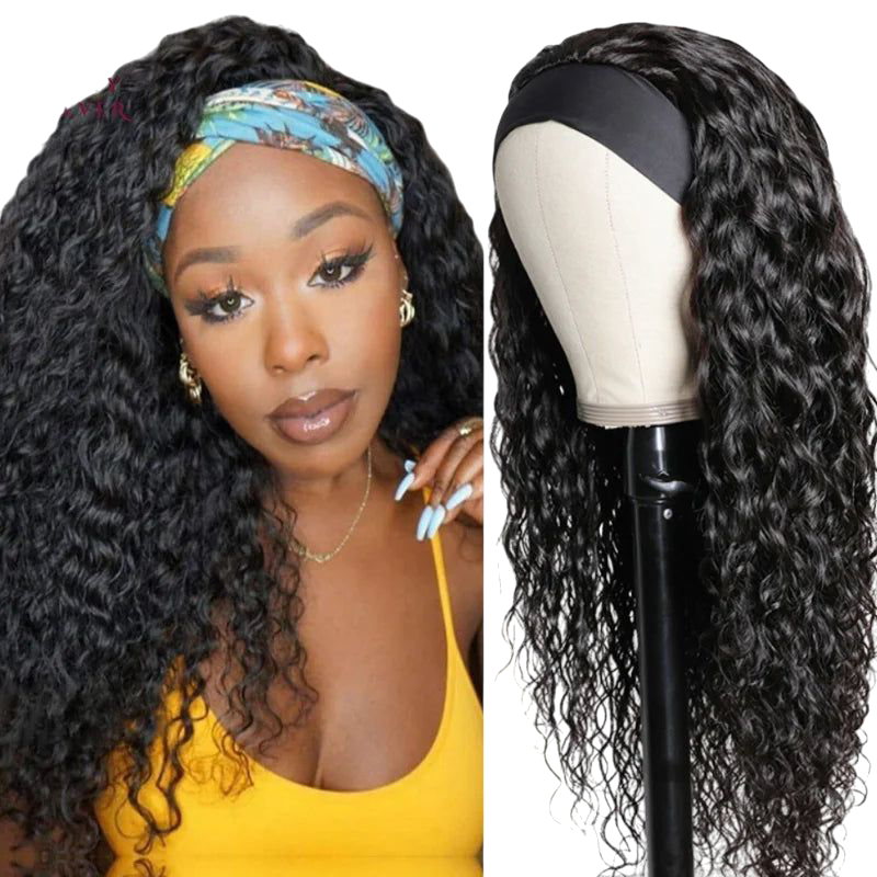 Beautyforever Headband Wigs Human Hair Body Water Wave Headband Human Hair Wigs Curly for Women Beginner Friendly