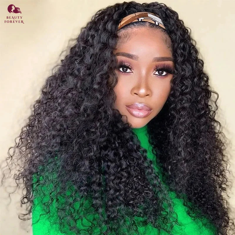 Beautyforever Headband Wigs Human Hair Body Water Wave Headband Human Hair Wigs Curly for Women Beginner Friendly