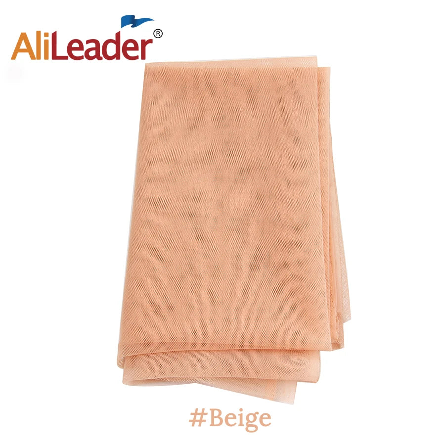 AliLeader Cheap 1/4 Yard Make Lace Front Human Hair Wigs Foundation Hairnet Transparent Swiss Lace Net For Wig Making Material