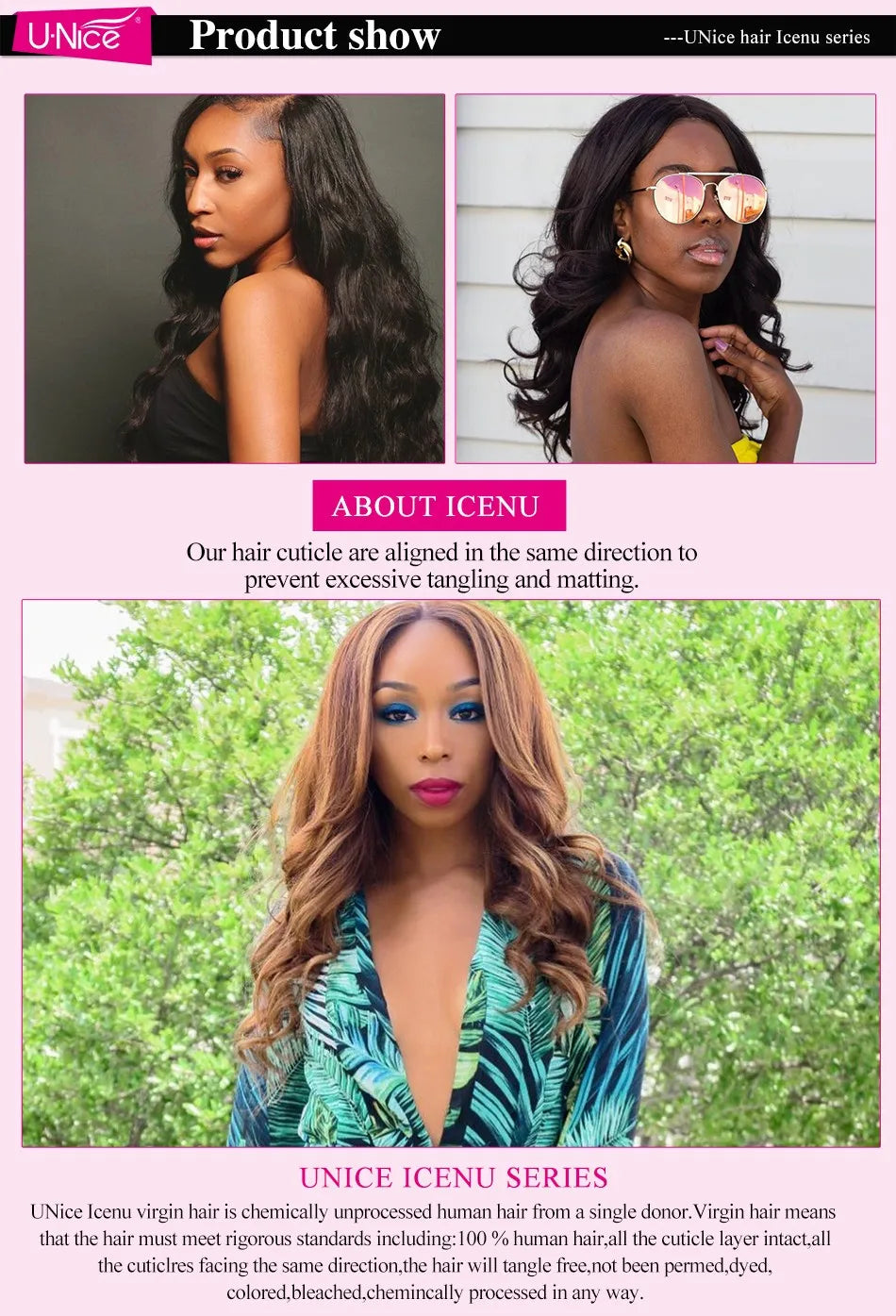 UNice Hair Virgin Human Hair 4 Bundles with Closure Peruvian Body Wave with Closure Human Hair Lace Closure with Bundles