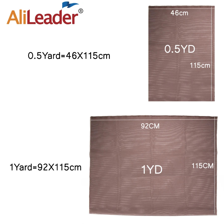 AliLeader Cheap 1/4 Yard Make Lace Front Human Hair Wigs Foundation Hairnet Transparent Swiss Lace Net For Wig Making Material