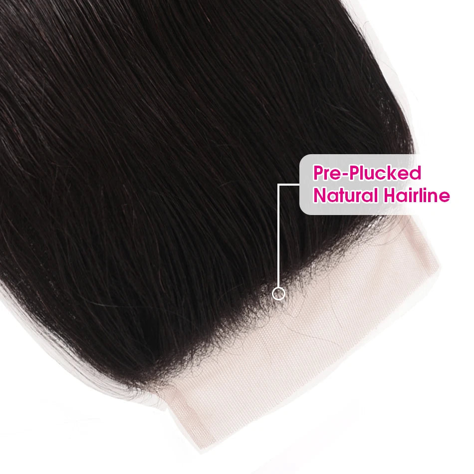 UNice Hair 5x5 HD Lace Closure Brazilian Straight Hair Lace Closure Virgin Human Hair Closure 4"x4" Swiss Lace 1 PCS