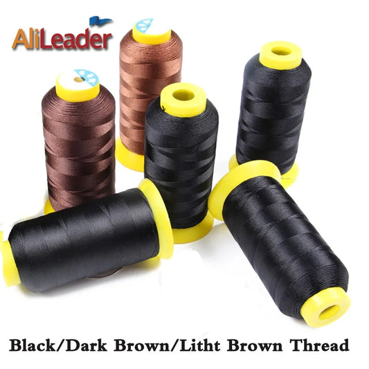 Alileader New Black Nylon Hair Weaving Thread For Hair Extensions 1500M Wig Thread For Sewing Threads For Sewing Machine Cotton
