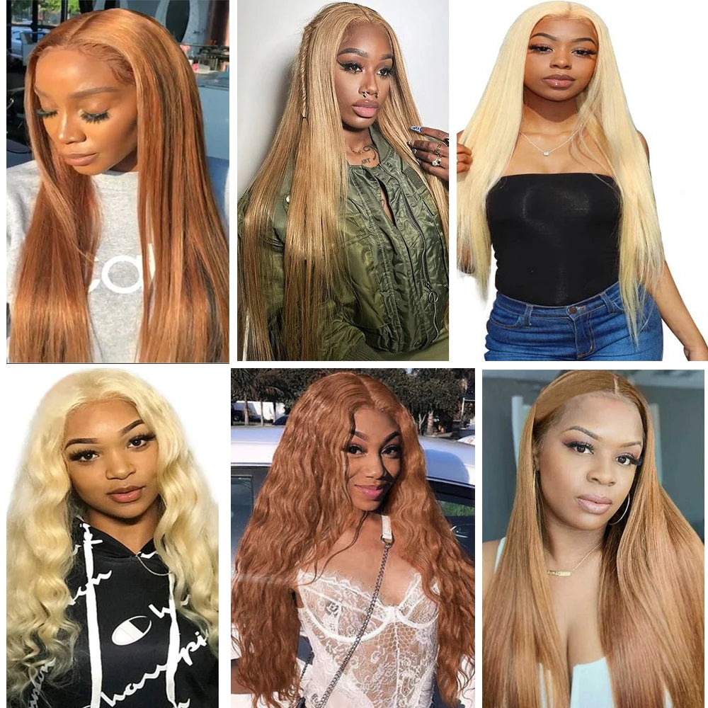 Ali Grace Hair Bone Straight Bundles Weaves 100% Remy Honey Blonde 613 human hair bundles #8 Ash Hair Extensions 95g±5g