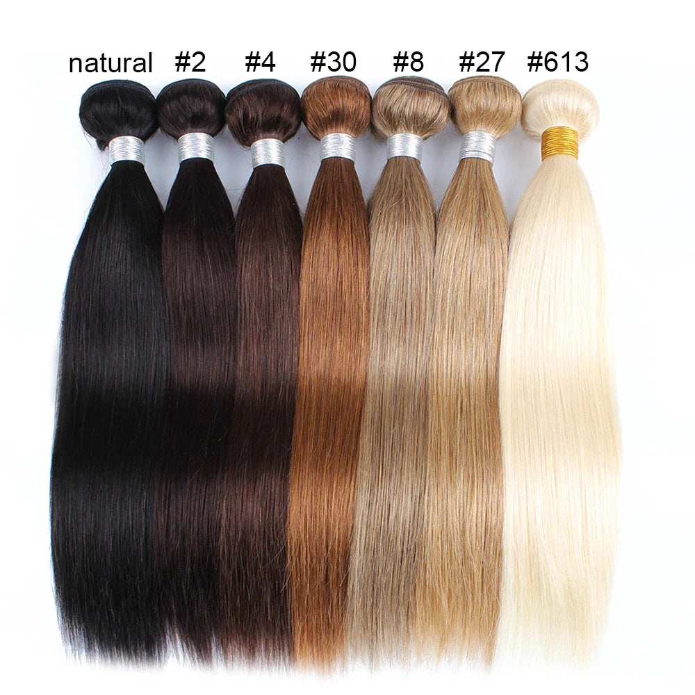Ali Grace Hair Bone Straight Bundles Weaves 100% Remy Honey Blonde 613 human hair bundles #8 Ash Hair Extensions 95g±5g