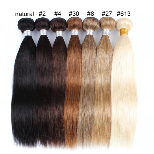 Ali Grace Hair Bone Straight Bundles Weaves 100% Remy Honey Blonde 613 human hair bundles #8 Ash Hair Extensions 95g±5g