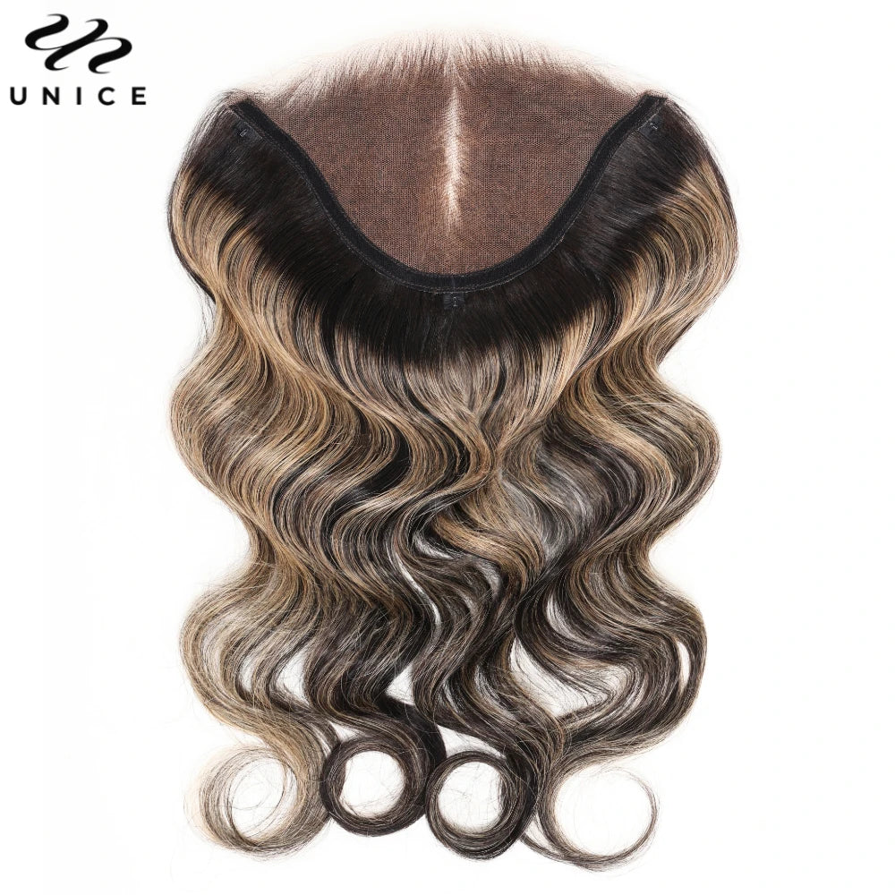 UNICE Hair Replaceable Lace Closure For Magic Lace Wigs Pre Cut Pre Bleached 7x5 Lace Closure