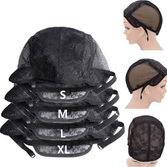 Alileader 1Pcs Lace Wig Cap For Making Wigs With Adjustable Straps Waving Cap Elastic Band For Wigs Stretchable Double Lace Nets