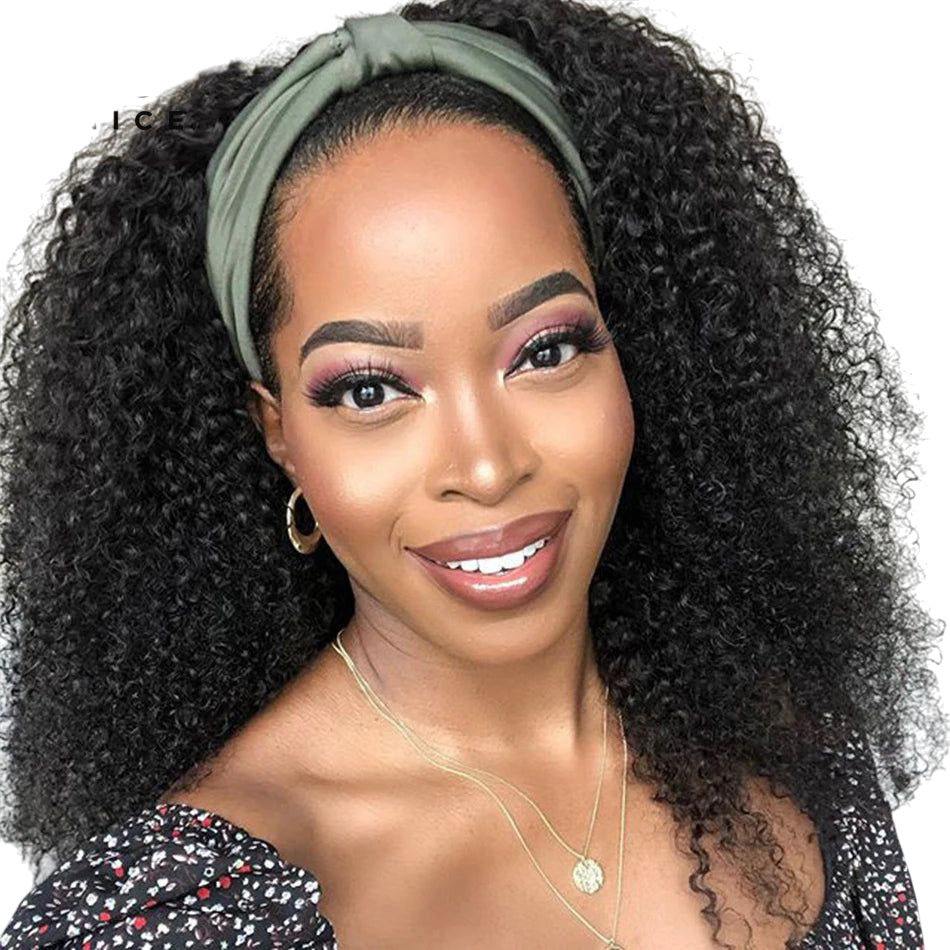 UNice Fashion Afro Kinky Curly Half Wigs for Black Women 150 Density Afro half Wig Kinky Curly Human Hair Wig