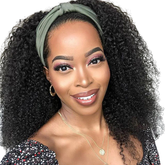 UNice Fashion Afro Kinky Curly Half Wigs for Black Women 150 Density Afro half Wig Kinky Curly Human Hair Wig