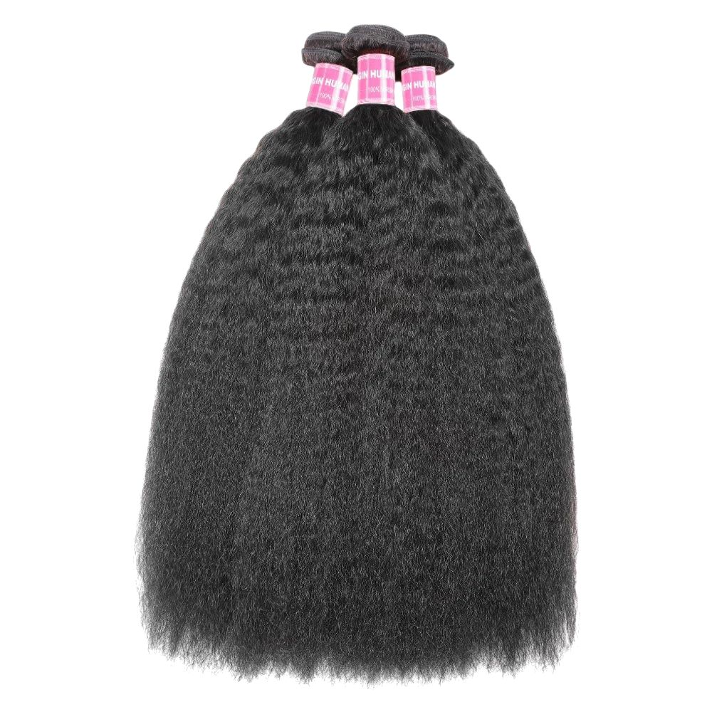 UNICE Hair Kinky Straight Human Hair Bundles 1/3/4 PCS Deal Natural Color 100% Human Hair 100Grams Per Bundle Sew In Weaves