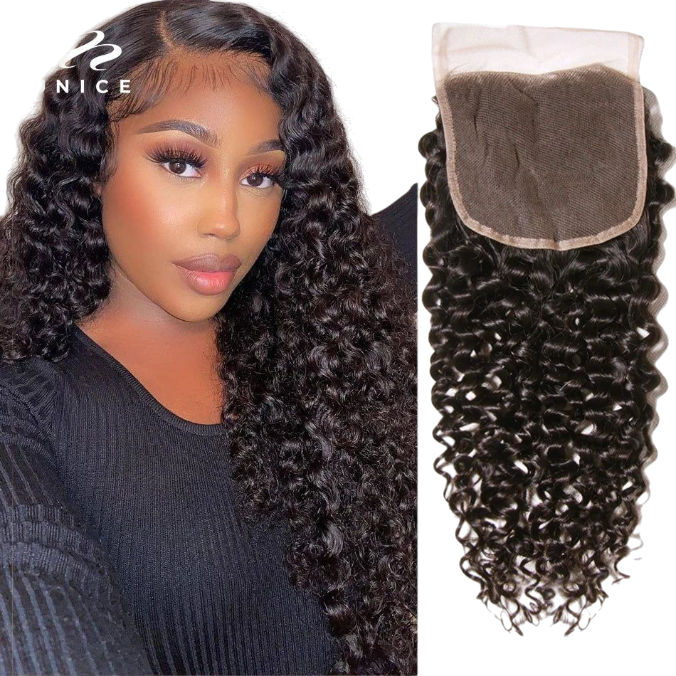 UNice Hair Curly Lace Closure Brazilian Hair 5x5 HD Lace Closure Free Part Human Hair Closure 10-20inch
