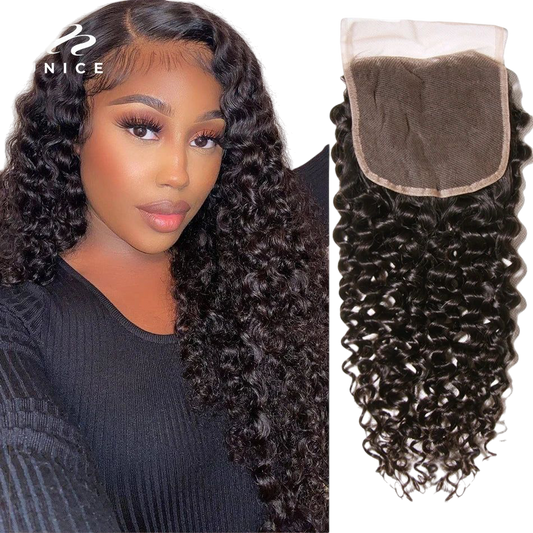 UNice Hair Curly Lace Closure Brazilian Hair 5x5 HD Lace Closure Free Part Human Hair Closure 10-20inch