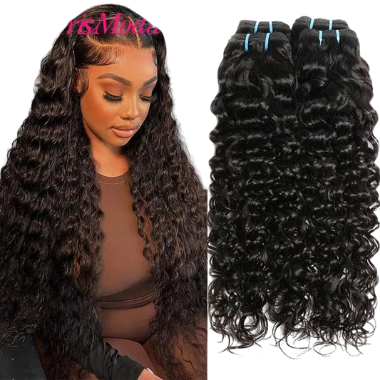 PerisModa Water Wave Bundles For Women Peruvian Weaving Virgin Human Hair Extensions Wet and Wavy Human Hair Bundles 1/3/4 Pcs