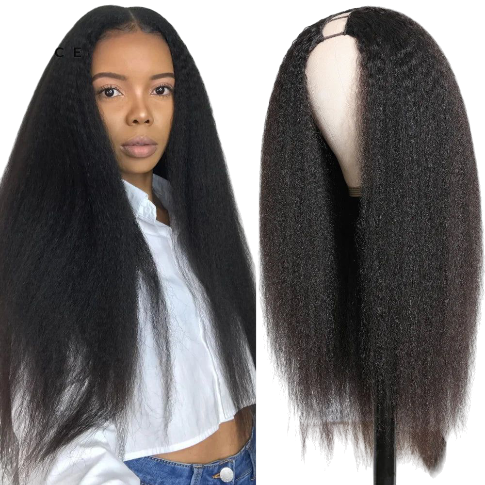 Unice Hair U PART WIG Kinky Straight Wigs Easy Blend U Part Wig V Part Wig Beginner Friendly 100% Human Hair Wigs