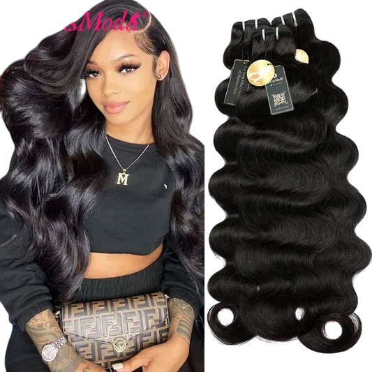 15A PerisModa Body Wave Bundles Human Hair Remy Brazilian Weaving 1/3/4 Pcs Weave Hair 30 Inch Natural Human Hair Extensions